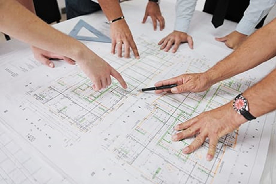 Voorbereiding is het halve werk Close-up architectuur tekening